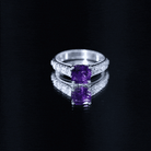 Vintage Inspired 2 Carat Amethyst Cushion Cut Engagement Ring with Diamond AAA - Rosec Jewels