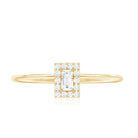 Rosec Jewels-Dainty Baguette Cut Moissanite Promise Ring with Halo
