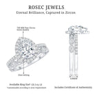 Sterling Silver 1.5 Carat Cubic Zirconia Engagement Ring with Enhancer AAAA 92.5 Sterling Silver 5 - Rosec Jewels