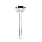 Natural Oval Garnet Engagement Ring with Diamond Trio AAA - Rosec Jewels