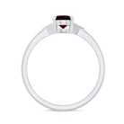 Natural Oval Garnet Engagement Ring with Diamond Trio AAA - Rosec Jewels