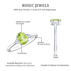 Natural Solitaire 1 Carat Peridot Oval Engagement Ring with Diamond AAA - Rosec Jewels