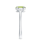 Natural Solitaire 1 Carat Peridot Oval Engagement Ring with Diamond AAA - Rosec Jewels
