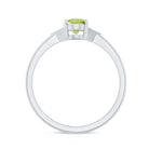 Natural Solitaire 1 Carat Peridot Oval Engagement Ring with Diamond AAA - Rosec Jewels