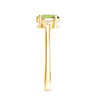 Natural Solitaire 1 Carat Peridot Oval Engagement Ring with Diamond AAA - Rosec Jewels