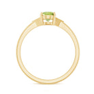 Natural Solitaire 1 Carat Peridot Oval Engagement Ring with Diamond AAA - Rosec Jewels
