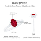 Rosec Jewels-6X8MM Oval Lab Created Ruby Solitaire Ring with Diamonds