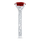 Solitaire Created Ruby Celtic Knot Ring with Diamond AAAA - Rosec Jewels
