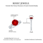 Solitaire Created Ruby Celtic Knot Ring with Diamond AAAA - Rosec Jewels