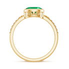Rosec Jewels-Natural Oval Shape Emerald East West Engagement Ring with Diamond