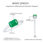 Rosec Jewels-Real Emerald Cut Emerald East West Engagement Ring with Diamond