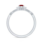 Lab Grown Ruby and Diamond Split Shank Engagement Ring AAAA - Rosec Jewels