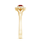 Lab Grown Ruby and Diamond Split Shank Engagement Ring AAAA - Rosec Jewels