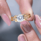 Vintage Style Cushion Moissanite Solitaire Ring in Bezel Setting D-VS1 - Rosec Jewels