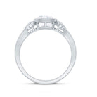 Vintage Style Cushion Moissanite Solitaire Ring in Bezel Setting D-VS1 - Rosec Jewels