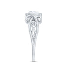 Cushion Cut Cubic Zirconia Vintage Inspired Solitaire Ring in Bezel Setting AAAA - Rosec Jewels