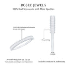 Certified Baguette Moissanite Half Eternity Band Ring D-VS1 - Rosec Jewels