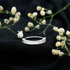 Certified Baguette Moissanite Half Eternity Band Ring D-VS1 - Rosec Jewels