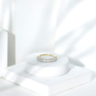 Certified Baguette Moissanite Half Eternity Band Ring D-VS1 - Rosec Jewels