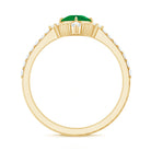 Antique Looking Real Emerald Cushion Cut Engagement Ring with Diamond AAA - Rosec Jewels