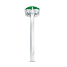 Certified Real Cushion Cut Emerald Engagement Ring with Diamond Trio AAA - Rosec Jewels