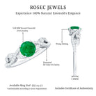 Rosec Jewels-Nature Inspired Emerald Engagement Ring with Natural Diamond