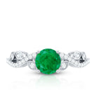 Rosec Jewels-Nature Inspired Emerald Engagement Ring with Natural Diamond