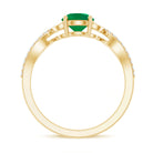 Rosec Jewels-Nature Inspired Emerald Engagement Ring with Natural Diamond