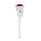 Rosec Jewels-Nature Inspired Lab Created Ruby Engagement Ring with Diamonds