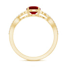 Rosec Jewels-Nature Inspired Lab Created Ruby Engagement Ring with Diamonds