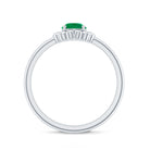 Certified Natural Emerald Flower Promise Ring with Certificate AAA - Rosec Jewels