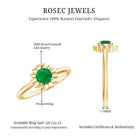 Certified Natural Emerald Flower Promise Ring with Certificate AAA - Rosec Jewels