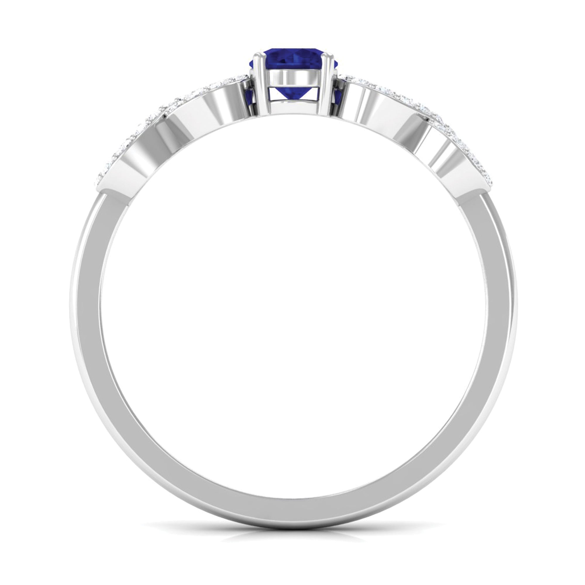 Rosec Jewels-Minimalist Blue Sapphire and Diamond Infinity Promise Ring