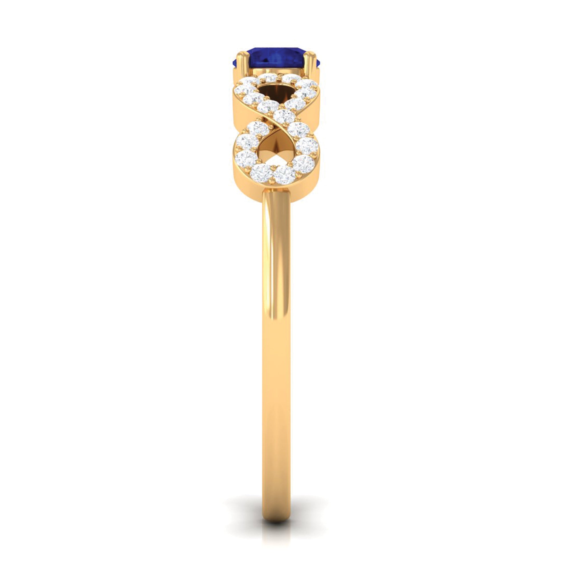 Rosec Jewels-Minimalist Blue Sapphire and Diamond Infinity Promise Ring