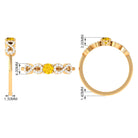 Solitaire Yellow Sapphire and Diamond Infinity Solitaire Ring Yellow Sapphire - ( AAA ) - Quality - Rosec Jewels