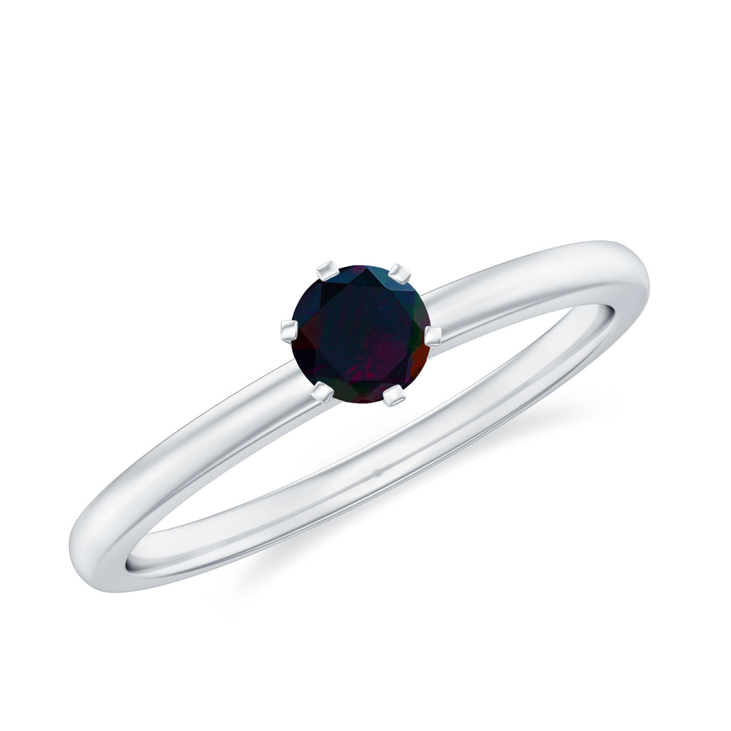 Rosec Jewels - Minimal Black Opal Solitaire Promise Ring in Gold