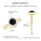 0.8 Carat Black Opal Vintage Engagement Ring with Diamond Accent AAA - Rosec Jewels