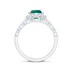 Designer Lab Grown Emerald Diamond Teardrop Engagement Ring with Wedding Band AAAA - Rosec Jewels