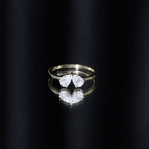 Moissanite Two Stone Promise Engagement Ring D-VS1 - Rosec Jewels