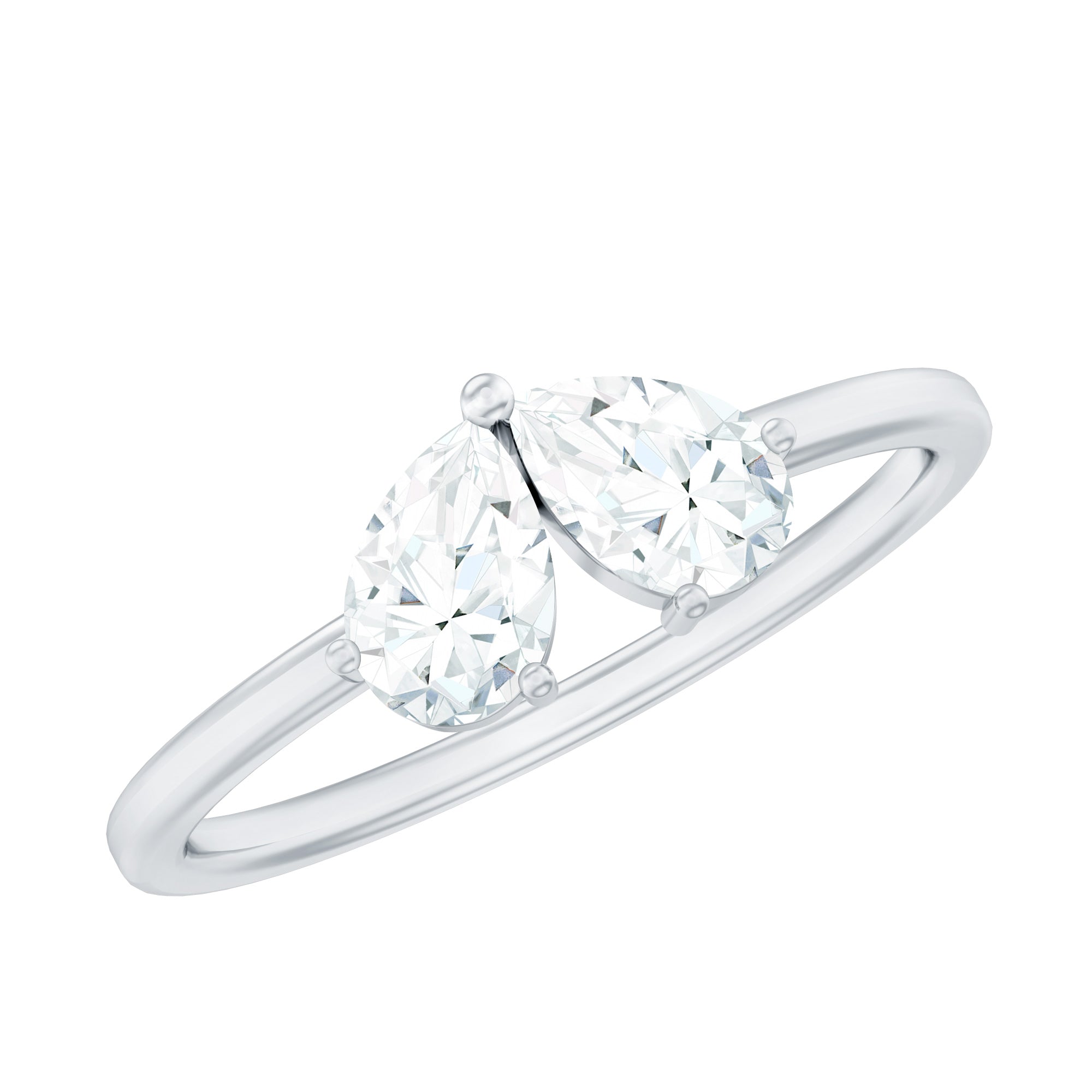Moissanite Two Stone Promise Engagement Ring
