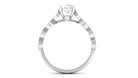 Pear Shape Lab Grown Diamond Scalloped Solitaire Ring Lab Grown Diamond - ( EF-VS ) - Color and Clarity - Rosec Jewels