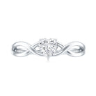 Lab Grown Diamond Heart Promise Ring in Crossover Shank Lab - ( EF-VS ) - Rosec Jewels