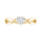 Lab Grown Diamond Heart Promise Ring in Crossover Shank Lab - ( EF-VS ) - Rosec Jewels