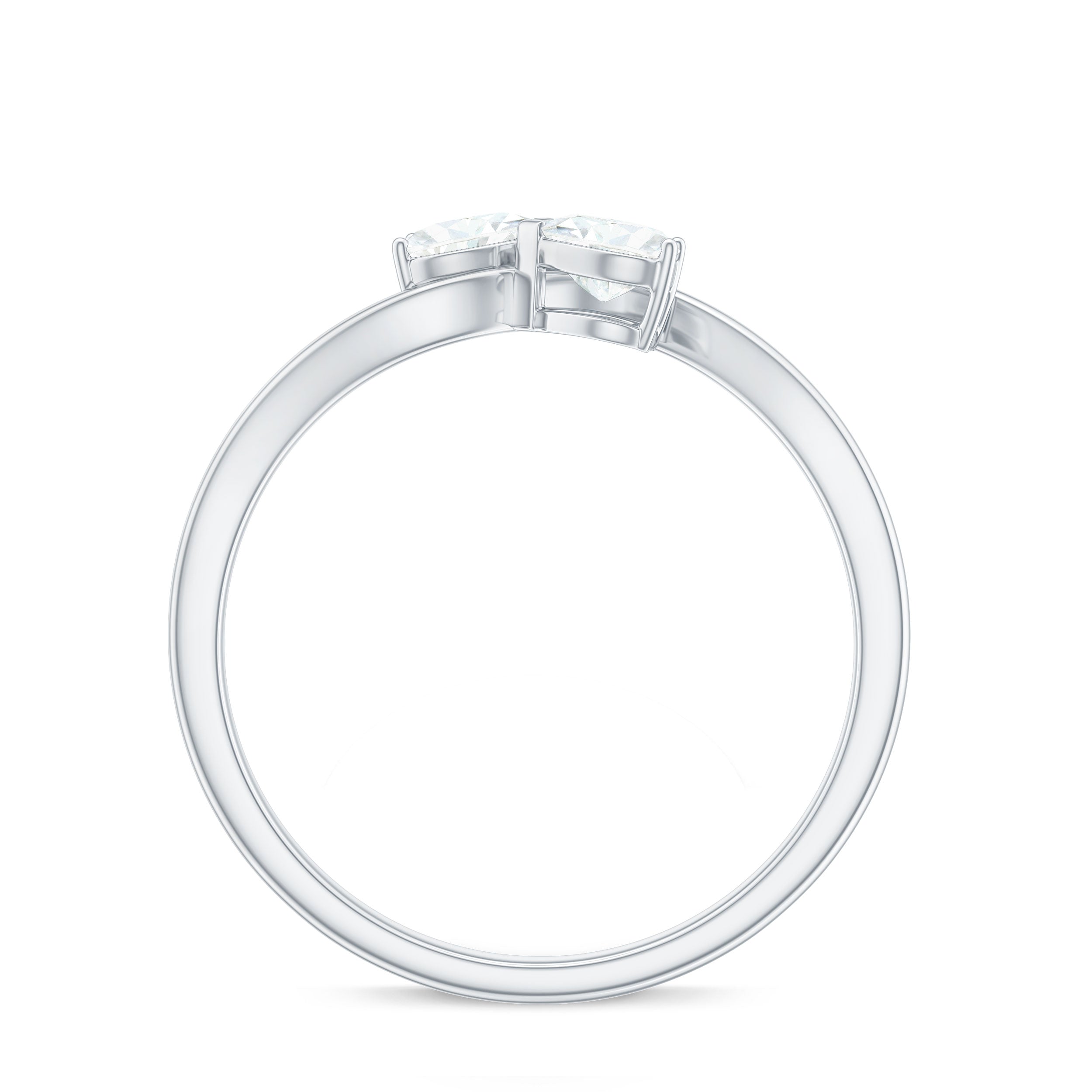 Heart Shape Lab Grown Diamond Toi Et Moi Promise Ring Lab - ( EF-VS ) - Rosec Jewels