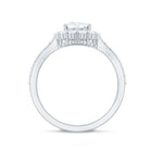 Oval Shape Lab Grown Diamond Halo Engagement Ring Lab - ( EF-VS ) - Rosec Jewels