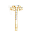 Oval Shape Lab Grown Diamond Halo Engagement Ring Lab - ( EF-VS ) - Rosec Jewels