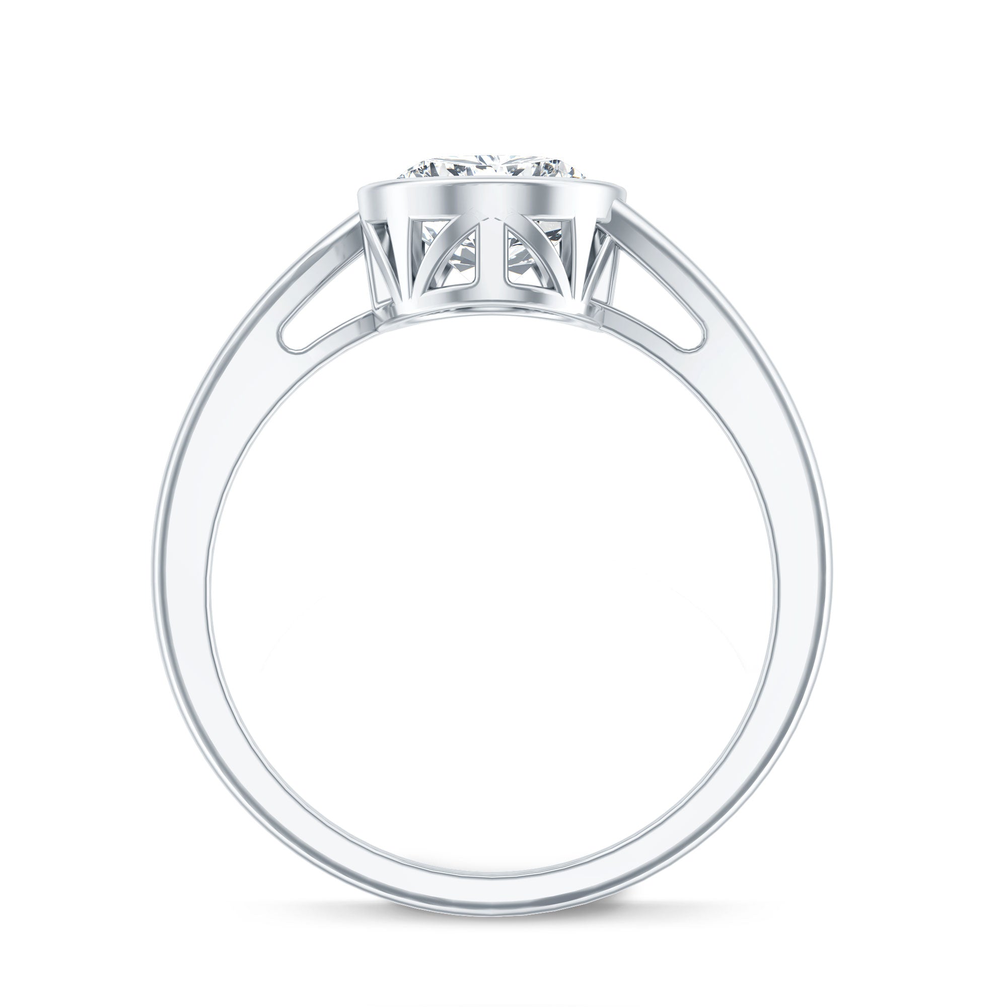 Oval Shape Lab Grown Diamond Solitaire Bypass Ring Lab - ( EF-VS ) - Rosec Jewels