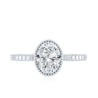 Vintage Style Oval Shape Lab Grown Diamond Solitaire Engagement Ring Lab - ( EF-VS ) - Rosec Jewels
