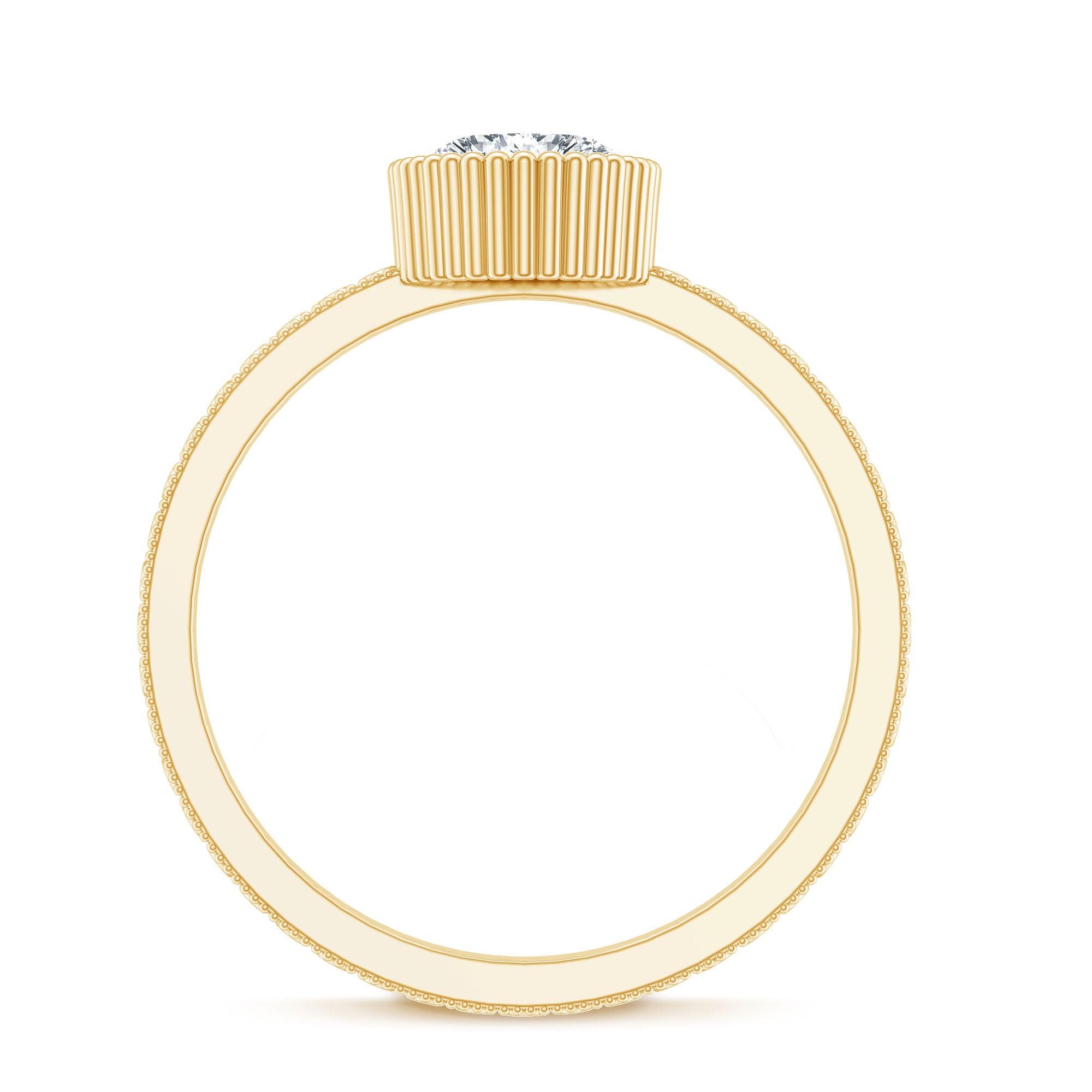 Vintage Style Oval Shape Lab Grown Diamond Solitaire Engagement Ring Lab - ( EF-VS ) - Rosec Jewels