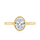 Vintage Style Oval Shape Lab Grown Diamond Solitaire Engagement Ring Lab - ( EF-VS ) - Rosec Jewels